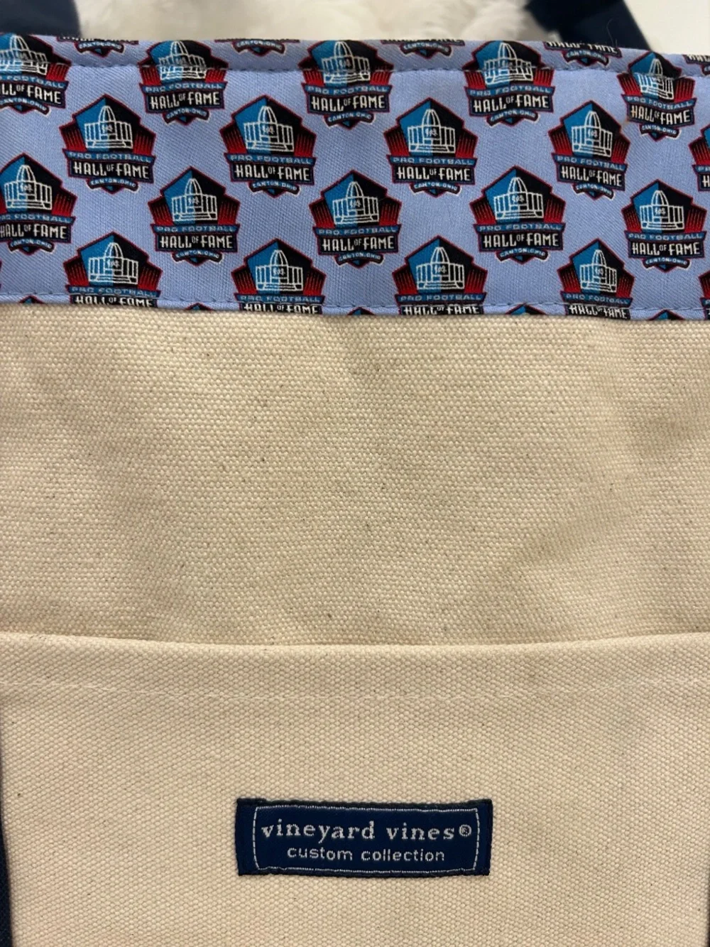 Vineyard Vines Pro Football Hall of Fame Zippered Canvas Tote